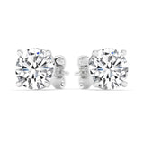 IGI, F/VS1, 4 CT Solitaire Lab-Grown Round Diamond Studs Earring, 950 Platinum