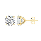 IGI,F/VS1 ,2 CT Solitaire Lab-Grown Round Diamond Studs Earring, 18K Yellow Gold