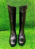 Black Polo Boots Traditional Riding shoes with Knee Pads Equestrian Leather Footwear Polo Players