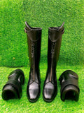 Black Polo Boots Traditional Riding shoes with Knee Pads Equestrian Leather Footwear Polo Players