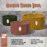 MCR Bowl Hanging Plant Pot for Indoor or Outdoor