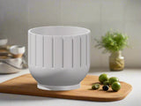 Modern Indoor Planter with Drainage – 3D Printed Fluted Plant Pot, Vertical Ribbed Design, Minimalist Decor Accent, Mid-Bubble