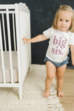 Big Sis T-Shirt: Purple Lettering, Sister Announcement Outfit