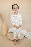 Forest Friends 2pc Bamboo Pajamas - Fall Woodland PJ Set for Toddlers and Kids