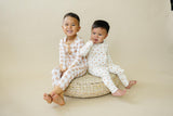 Golden Gingham 2pc Henley Bamboo Pajamas - Fall & Halloween Soft Baby PJs