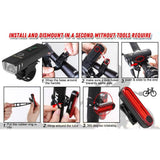 IMAGE Bike Bicycle Light Set with LED Headlights and Rear Lights