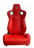 SPDZ1 Katana Racing Seats Red Leather with White Cross Stitch Reclinable