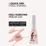 Flormar Quick Dry Nail Enamel QD02 Fast-Drying Polish 11ml