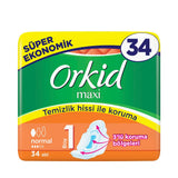 Orkid Maxi Normal Size 1 Sanitary Pads for Daily Comfort 34 Count