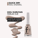 Flormar Quick Dry Nail Polish with Glossy Finish Qd12