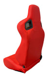 SPDZ1 Katana Racing Seats Red Leather with White Cross Stitch Reclinable