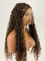 Distressed Locs Wig, Color 1B/27/30, Swiss Full Lace, Midback Length - Ready To Ship