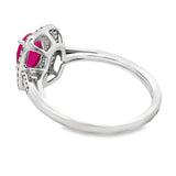 1.29ct Ruby Diamond Ring 10KT White Gold