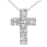 .50ct Diamond Cross Religious Pendant 10KT White Gold