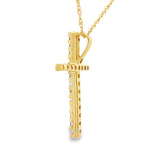 .19ct Diamond Cross Religious Pendant 14KT Yellow Gold