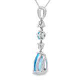 Blue Topaz Diamond Fashion Pendants 10KT White Gold