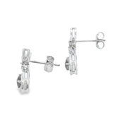 .47ct Quartz Diamond Dangle Earrings 10KT White Gold