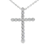 .50ct Cross Religious Pendant Sterling Silver