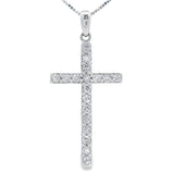 .25ct Diamond Cross Religious Pendant 14KT White Gold