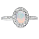 .36ct Opal Diamond Ring 10KT White Gold