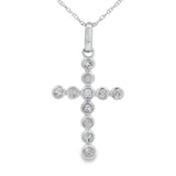 .20ct Diamond Cross Religious Pendant 14KT White Gold