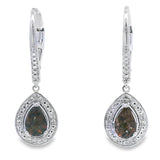 .87ct Quartz Diamond Dangle Earrings 10KT White Gold