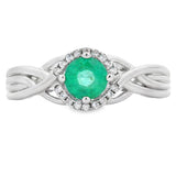 .58ct Emerald Zircon Ring Sterling Silver