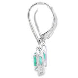 .90ct Emerald Diamond Dangle Earrings 10KT White Gold