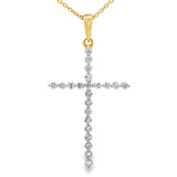 .21ct Diamond Cross Religious Pendant 14KT Yellow Gold