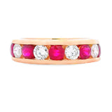 2.50ct Ruby Diamond Wedding Band Ring 14KT Yellow Gold