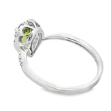 1.10ct Peridot Diamond Ring 14KT White Gold