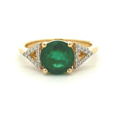 2.12ct Emerald Diamond Ring 14KT Yellow Gold