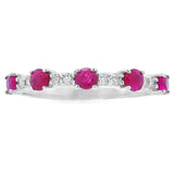 .70ct Ruby Diamond Wedding Band Ring 10KT White Gold