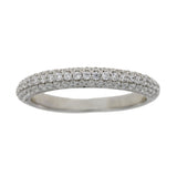 Cubic Zirconium Wedding Band Ring Sterling Silver