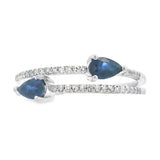.70ct Sapphire Diamond Ring 14KT White Gold