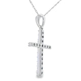 .30ct Diamond Cross Religious Pendant 14KT White Gold