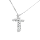 .12ct Diamond Cross Religious Pendant 10KT White Gold