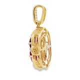 2.80ct Ruby Diamond Fashion Pendants 14KT Yellow Gold