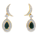 .55ct Onyx Diamond Dangle Earrings 10KT Yellow Gold