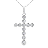 .50ct Diamond Cross Religious Pendant 14KT White Gold