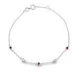 .17ct Ruby Diamond Bracelet 14KT White Gold