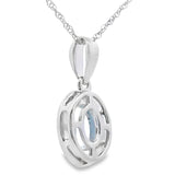 Aquamarine Diamond Fashion Pendants 10KT White Gold