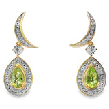.52ct Peridot Diamond Dangle Earrings 10KT Yellow Gold