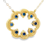 Sapphire Diamond Fashion Pendants 14KT Yellow Gold