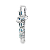 1.68ct Sapphire Cross Religious Pendant 14KT White Gold