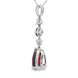 2.25ct Garnet Diamond Fashion Pendants 14KT White Gold