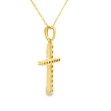 .19ct Diamond Cross Religious Pendant 14KT Yellow Gold