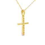 .10ct Diamond Cross Religious Pendant 14KT Yellow Gold
