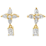 Lab Grown Diamond Dangle Earrings 14KT Yellow Gold