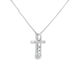 .15ct Diamond Cross Religious Pendant 14KT White Gold